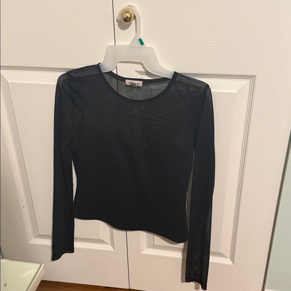 Urban Outfitters Sheer Black Long Sleeve Top *final sale*